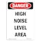 Signmission Safety Sign, OSHA Danger, 24" Height, Aluminum, Portrait High Noise Level Area, Portrait OS-DS-A-1824-V-1324 - alternate 1